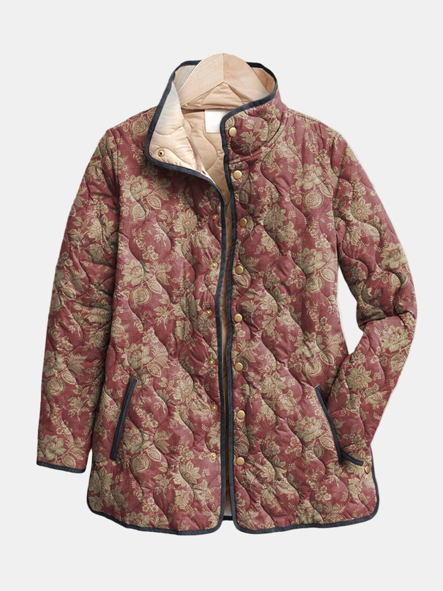 Women's Quilted Jacket Stand Collar