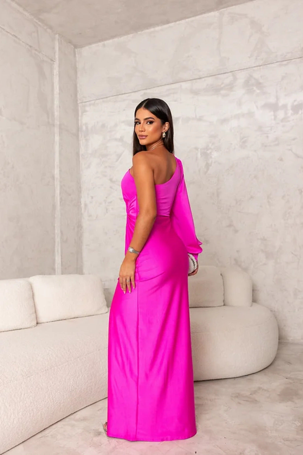 Women's One-Shoulder Maxi Dress High Slit