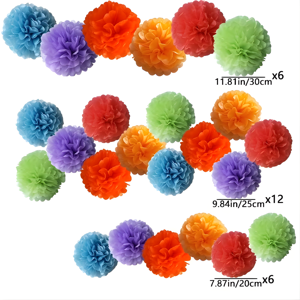 24 Piece Paper Flower Balloon Garland Set