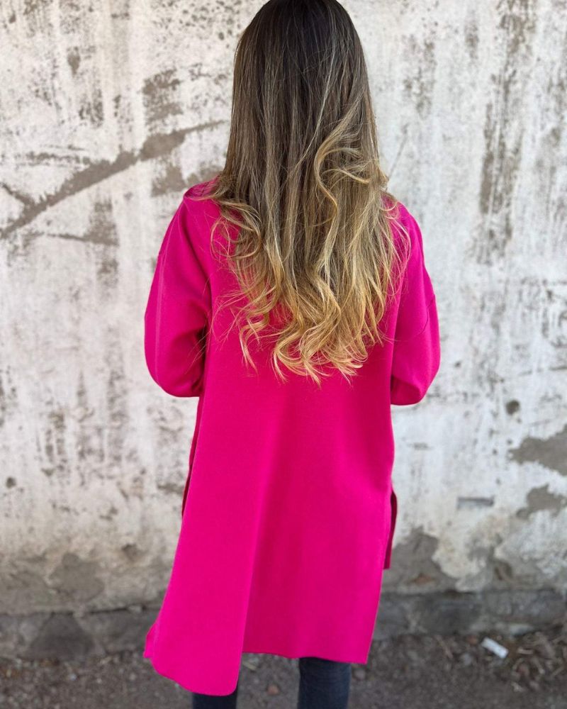 Women's Long Cardigan Zip Front Design