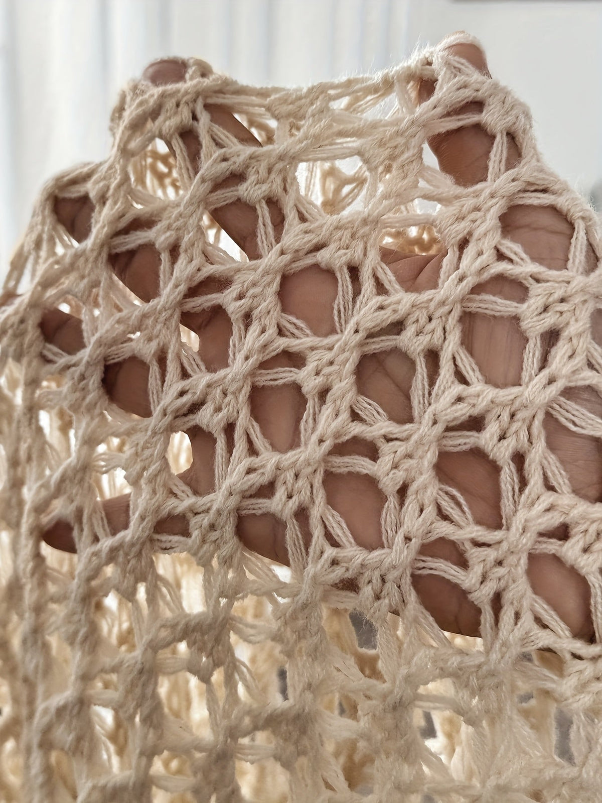 Women's Open-Front Crochet Knit Cardigan