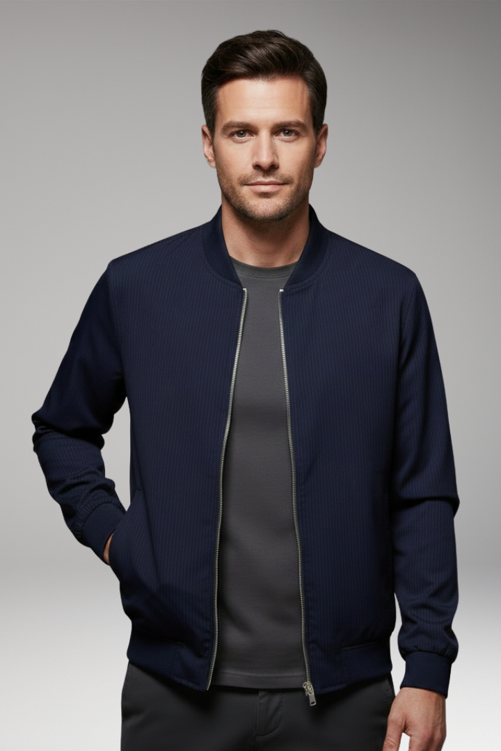 Men's Flight Jacket Fine Stripe Elastic Cuffs