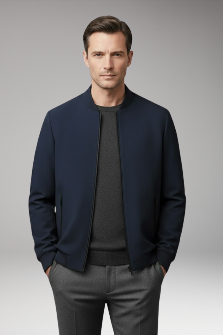 Men's Flight Jacket Zip Closure Textured
