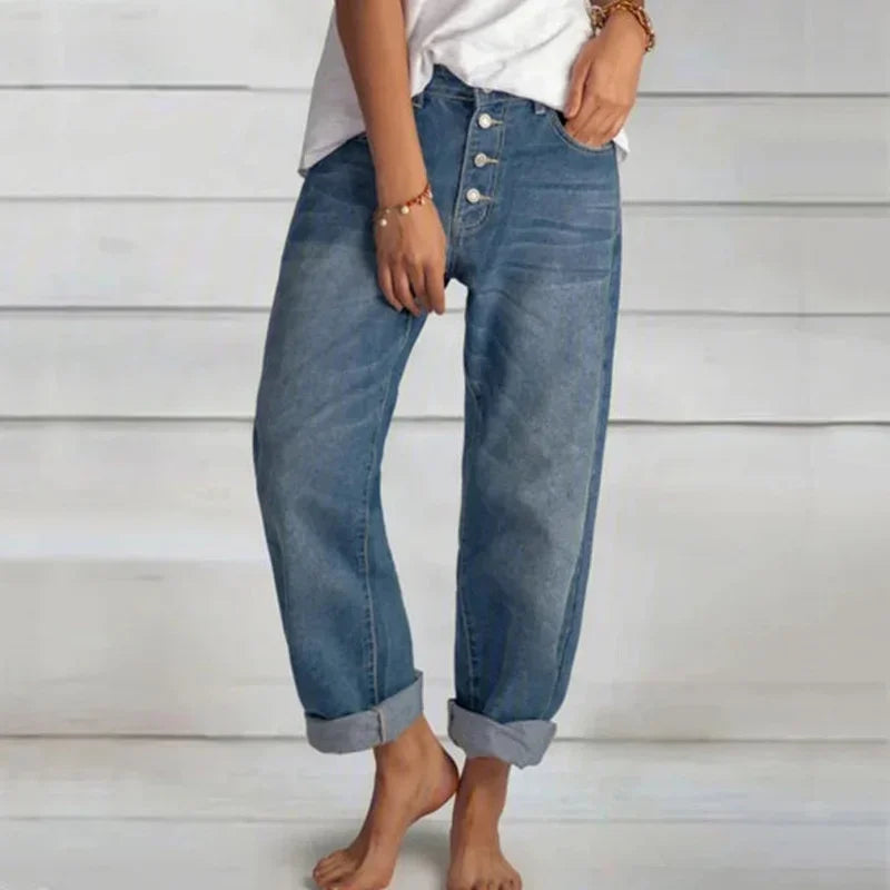 Samantha | Women’s Spring Relaxed Fit Button Jeans