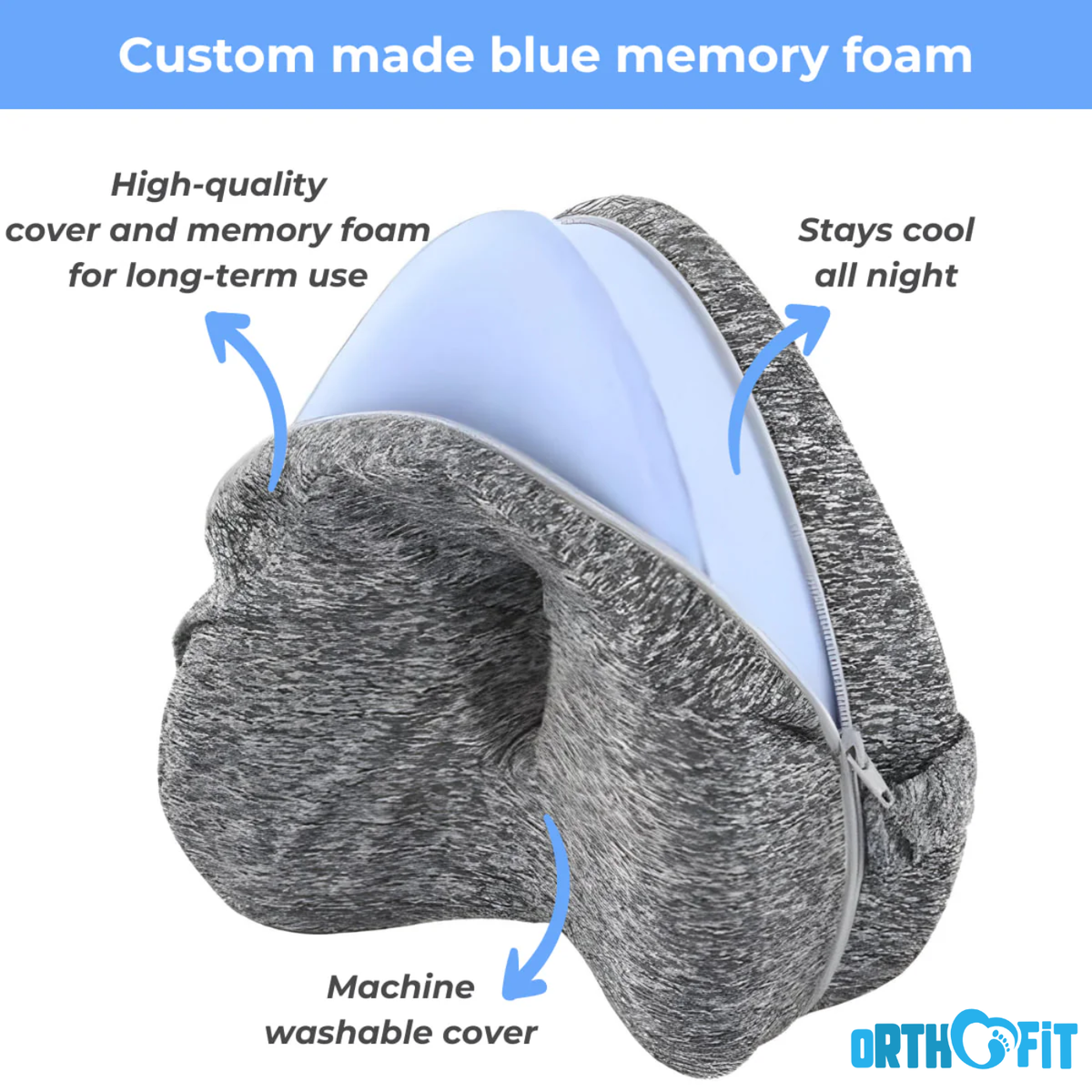 Comfort Knee Support Pillow Contoured Foam