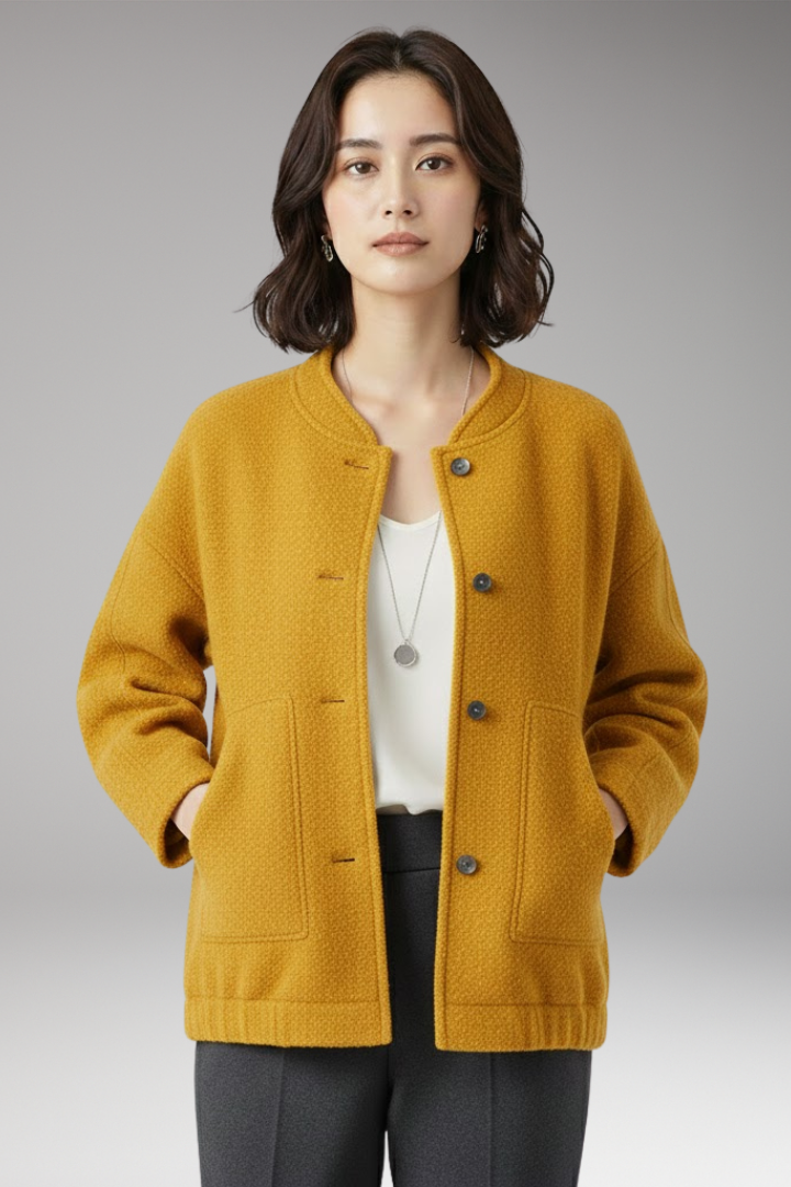Women's Flight Jacket Hidden Button Closure