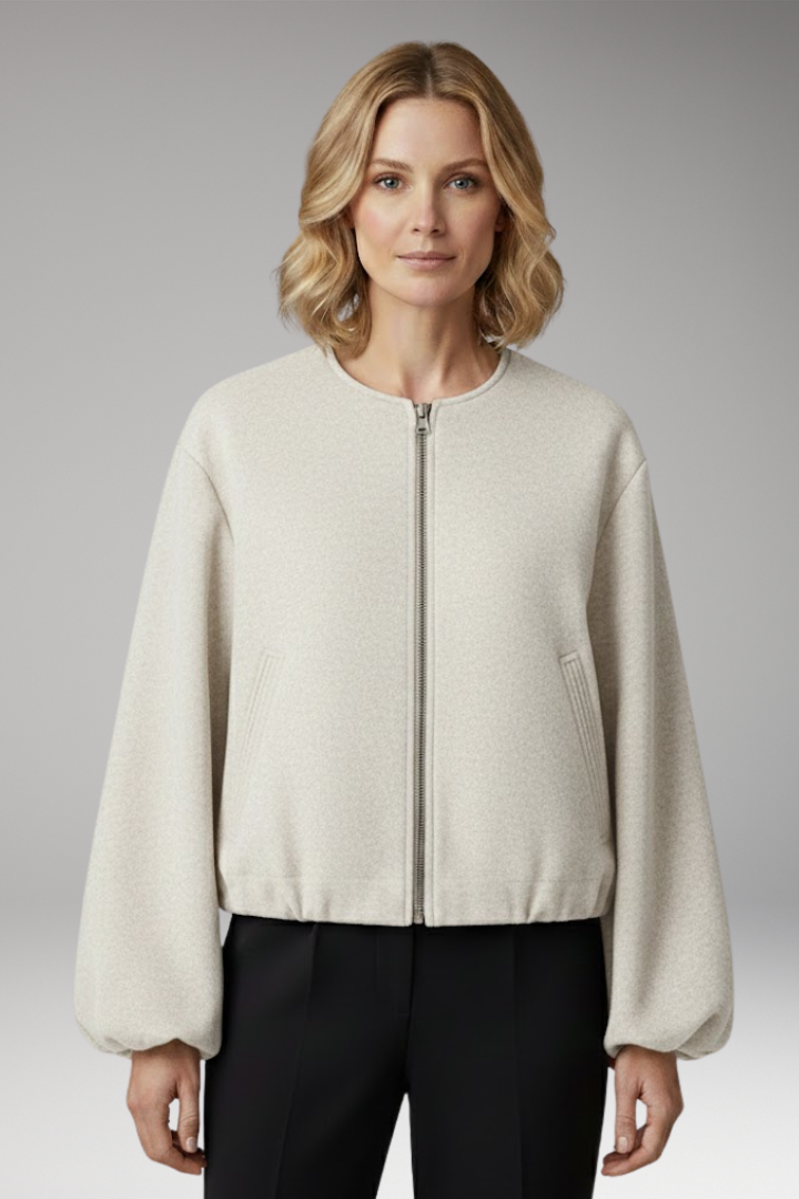 Women's Zipper Flight Jacket Elastic Fit