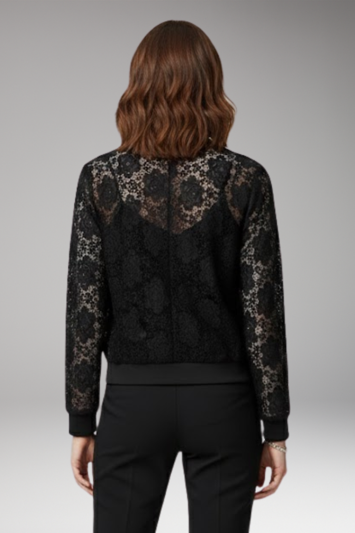 Women's Lace Flight Jacket Zip Elastic Cuffs