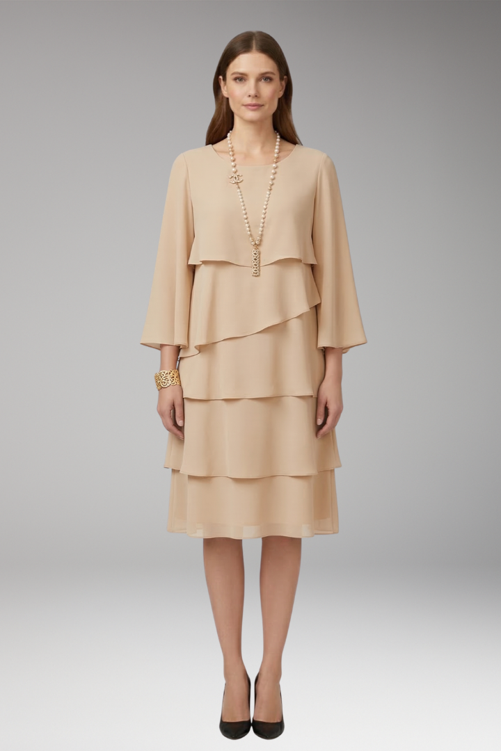 Women's Long Sleeve Layered Dress