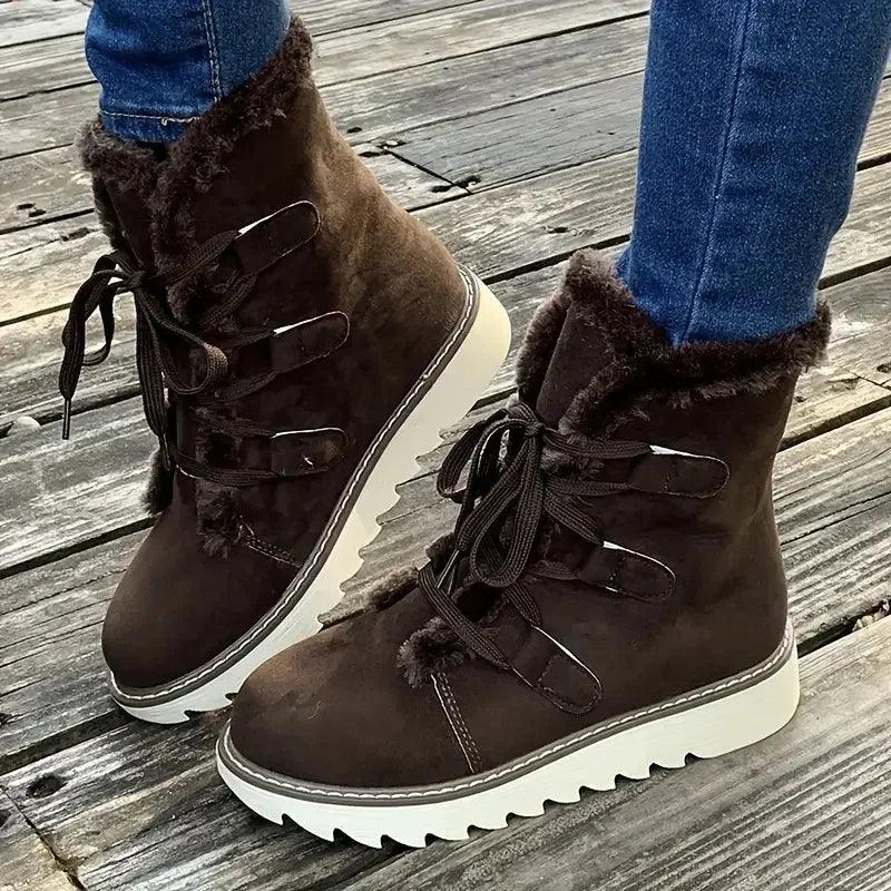 Women's Lace Up Boots Elevated Sole