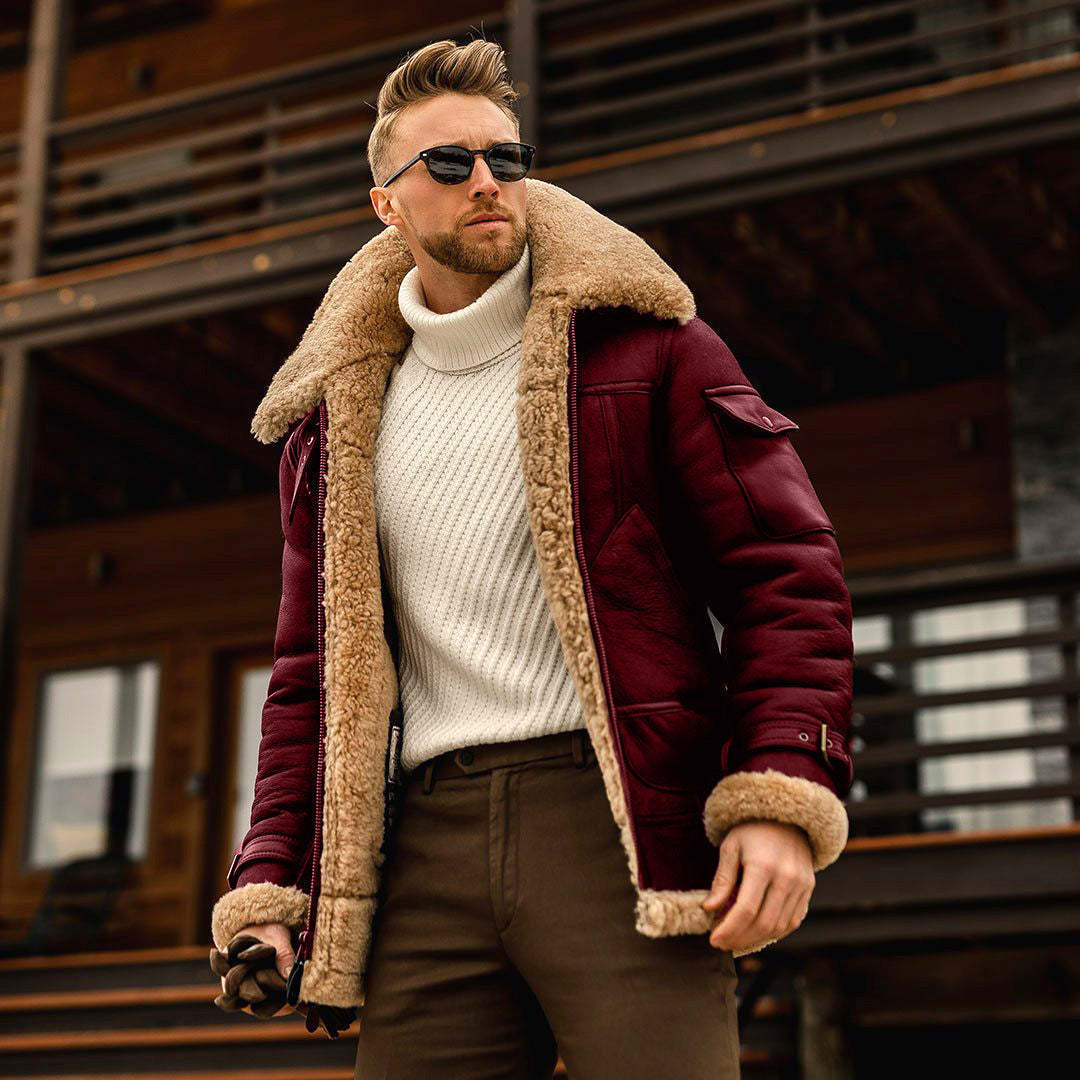 Image of Hudson | Men's Shearling Aviator Jacket