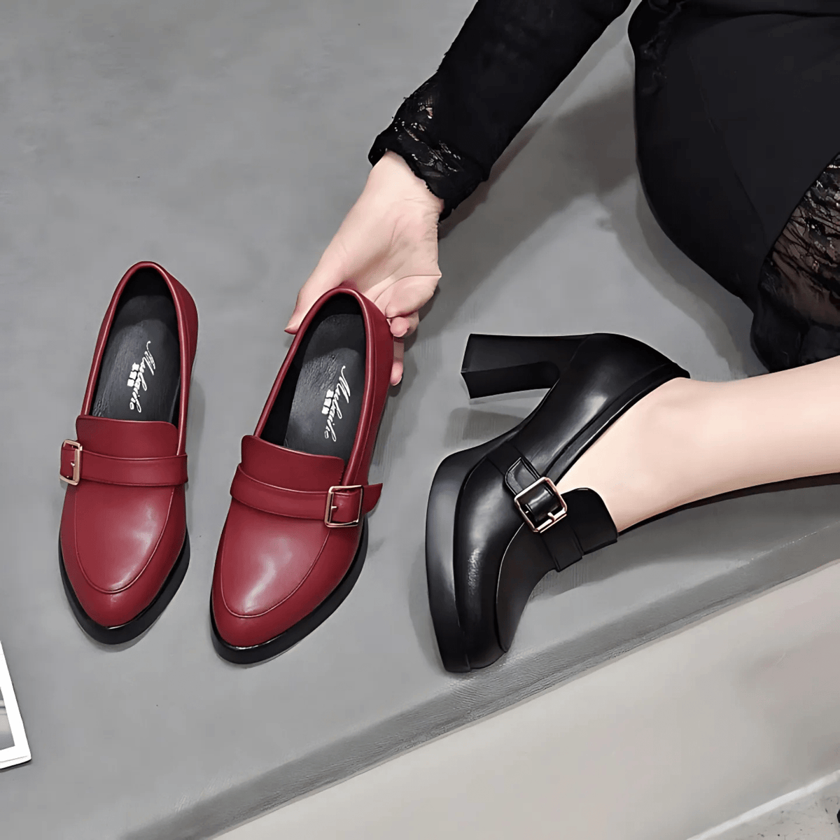 Women's Block Heel Platform Loafers