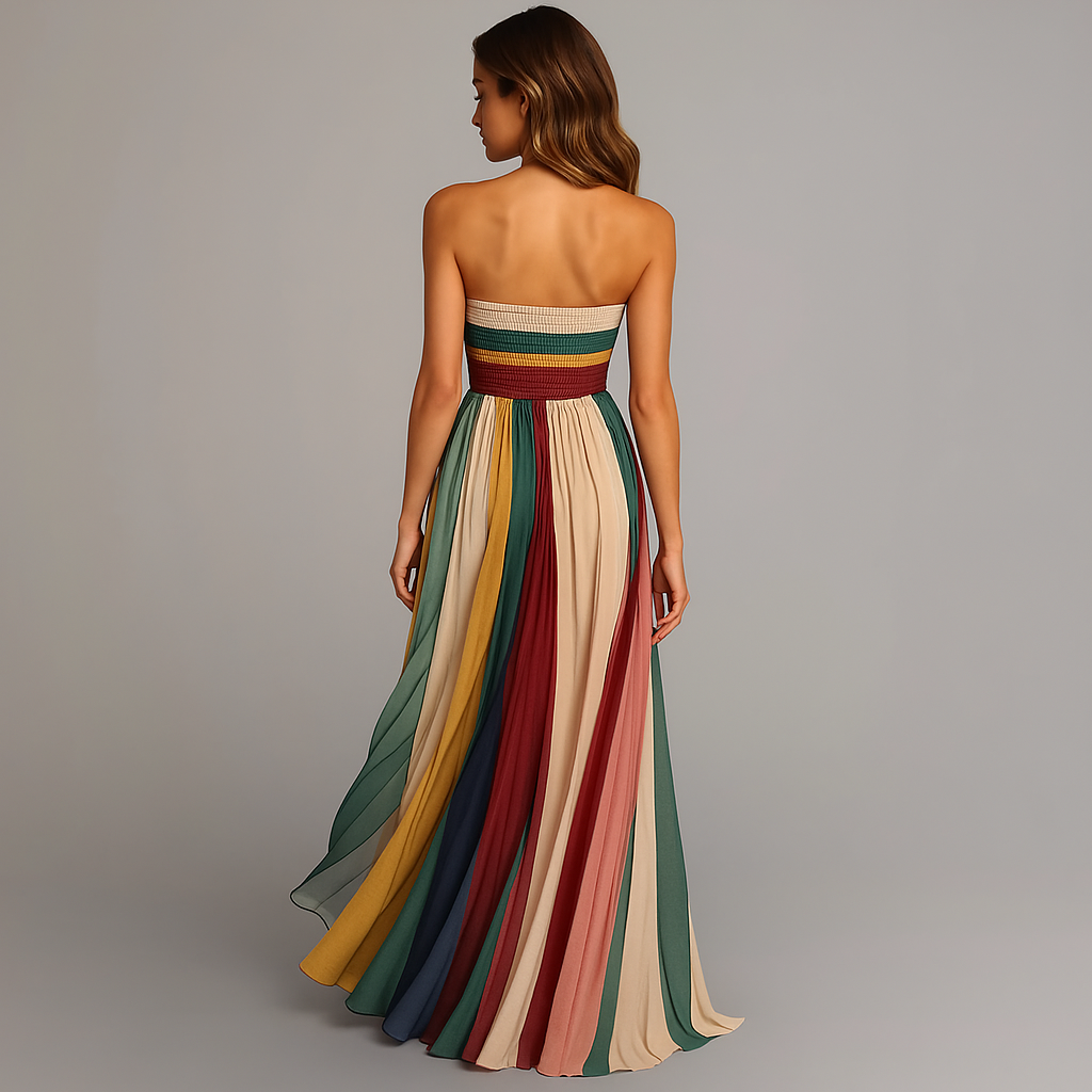 Women's Strapless Maxi Dress A-Line Style