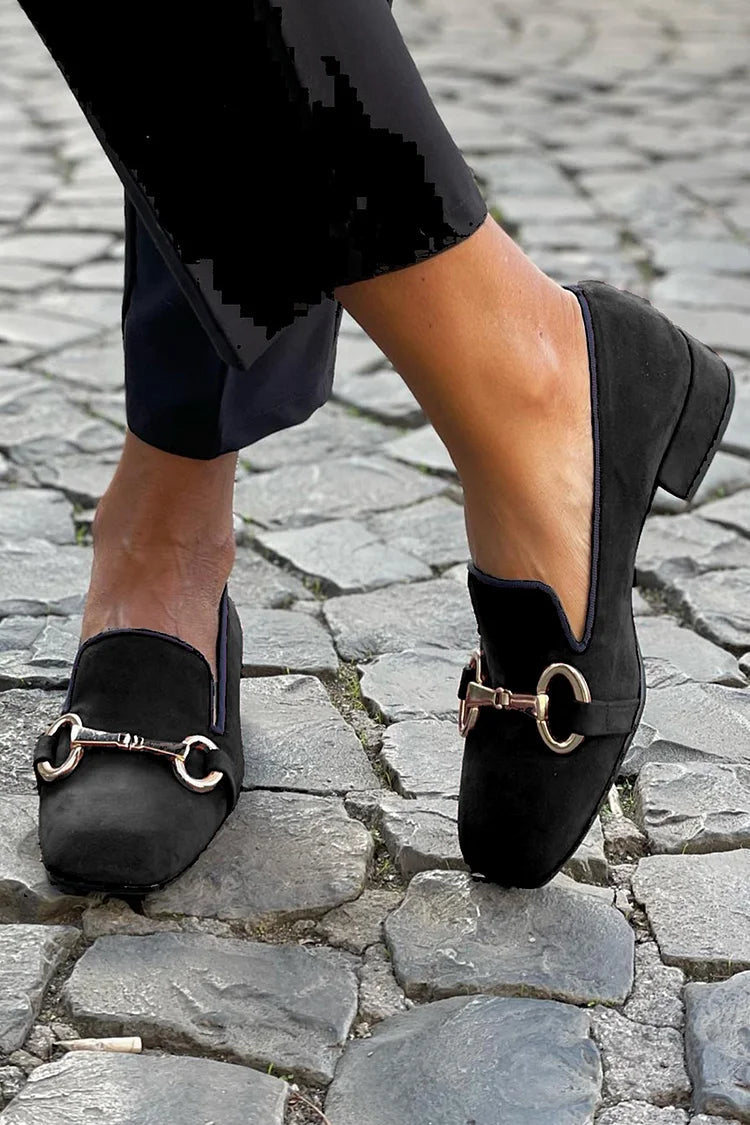 Women’s Classic Slip-On Loafers with Hardware Detail