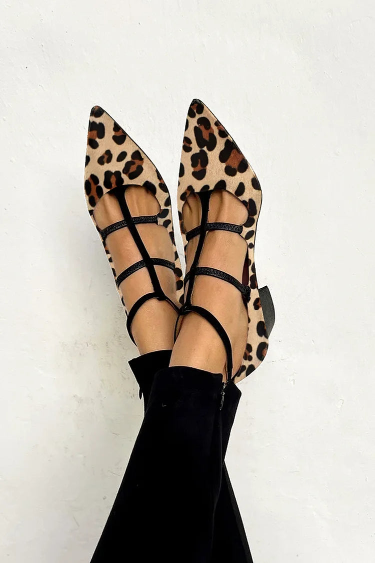 Women's Pointed-Toe Strappy Flats