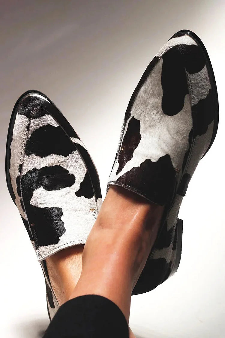 Women's Leather Loafers Small Heel