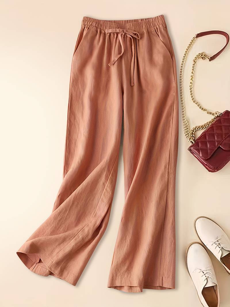 Women's Wide Leg Drawstring Pants Elastic Waistband