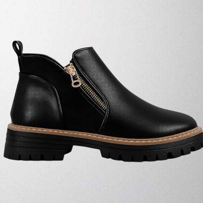 Women's Ankle Boots Rounded Toe Zipper Style