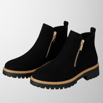 Women's Ankle Boots Zipper Lug Sole