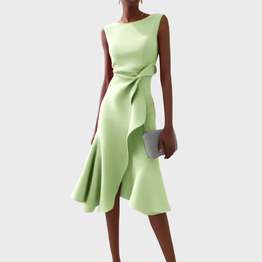 Valerina | Women’s Sleeveless Draped Asymmetric Midi Dress