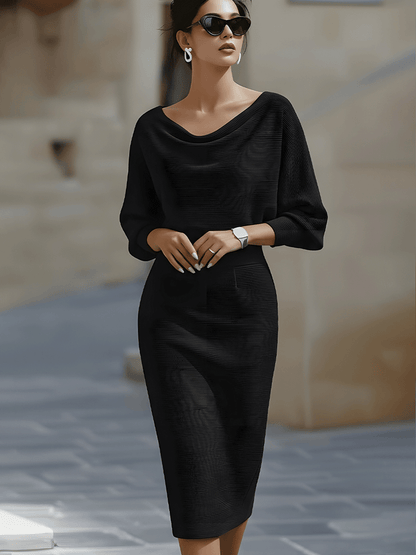 Draped Midi Knit Gown
