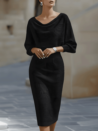 Draped Midi Knit Gown