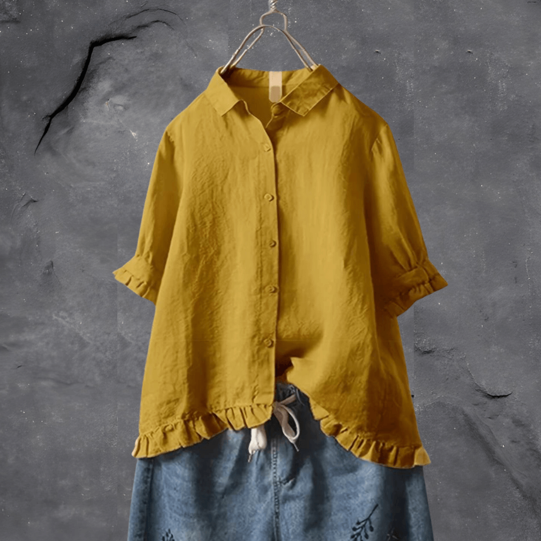 Women's Loose Fit Button Down Blouse