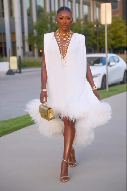 Women's Feather Midi Dress