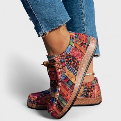 Patchwork Comfort Lace-Up Casual Shoes