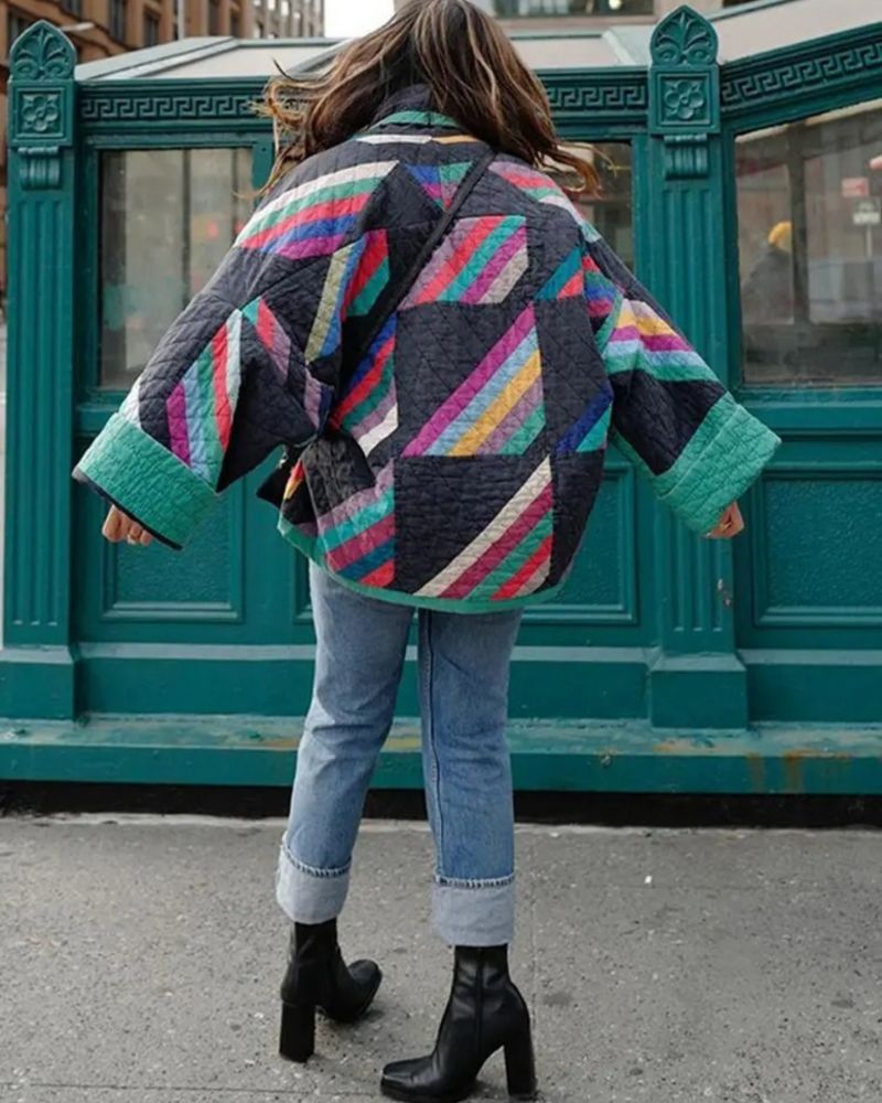 Women's Oversized Color Block Jacket