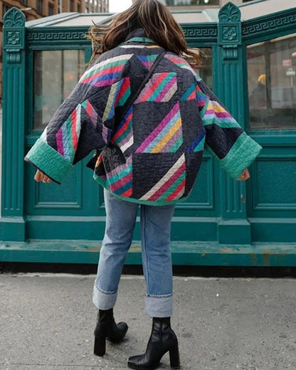 Women's Oversized Color Block Jacket