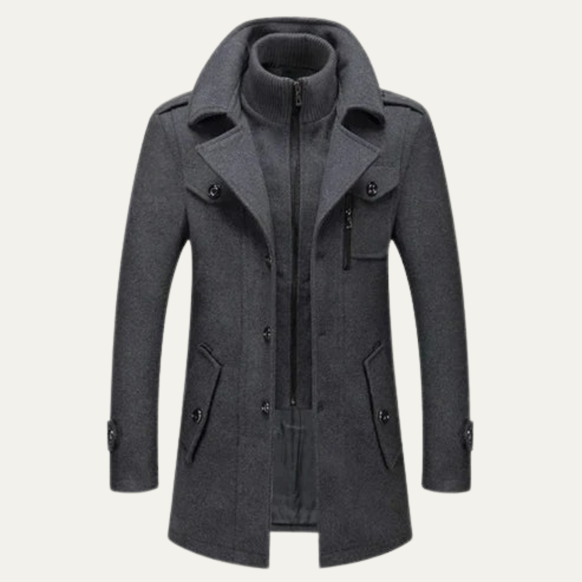 Aberdeen Men's Wool Coat Double Layer