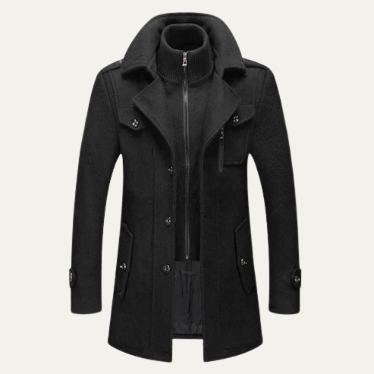 Aberdeen Men's Wool Coat Double Layer