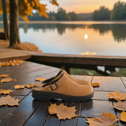 Unisex Leather Slip On Clogs