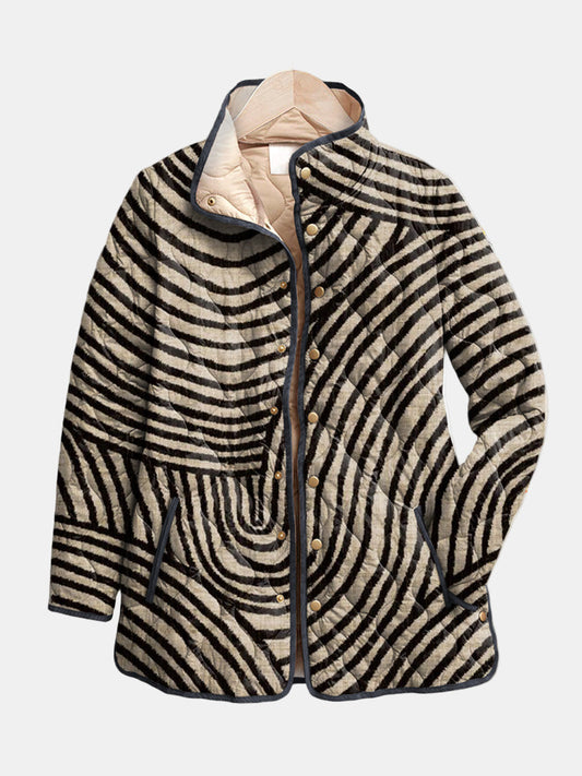 Retro Quilted Circle Design Jacket