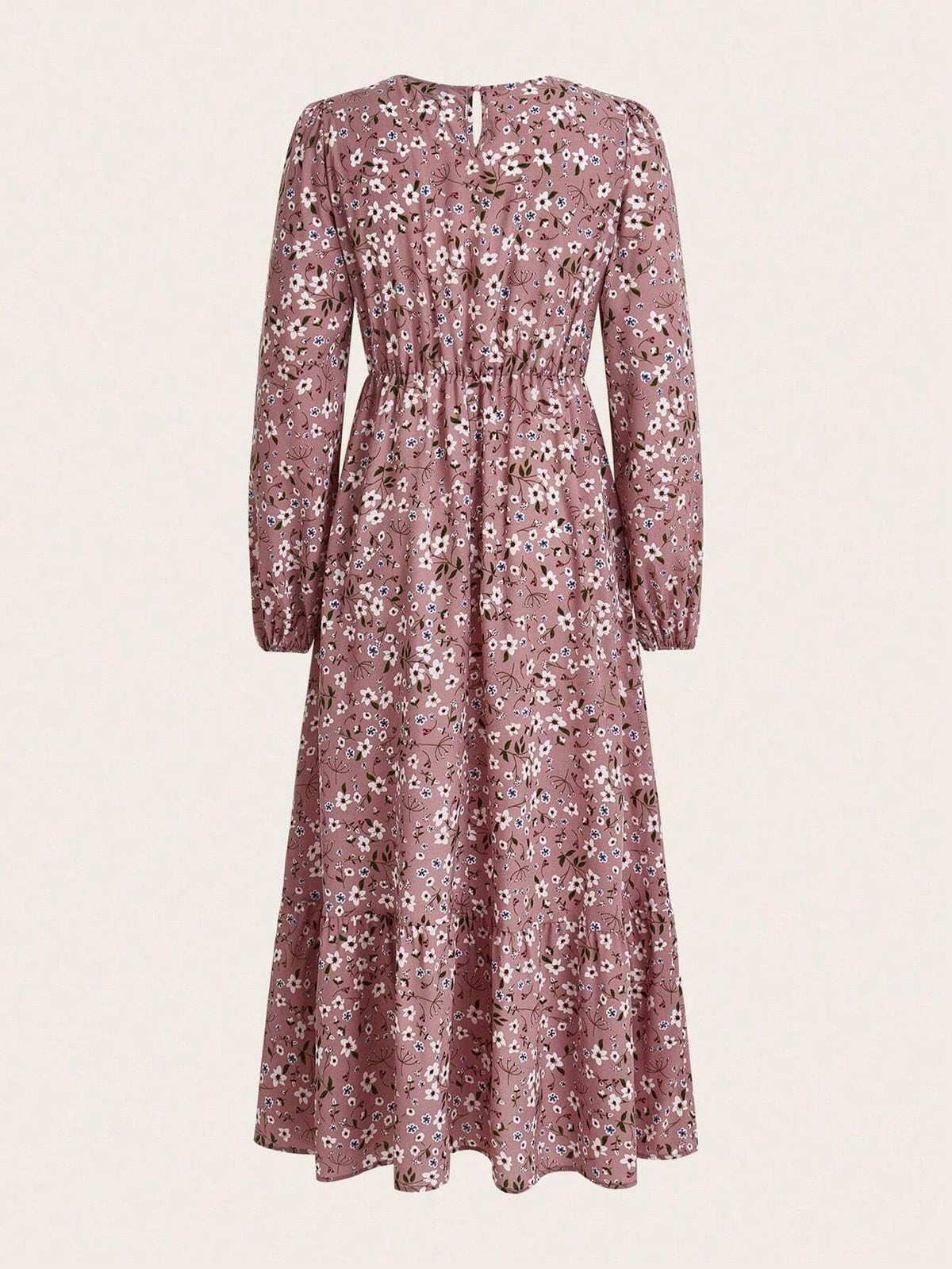 Floral Print Long Sleeve Dress Maxi
