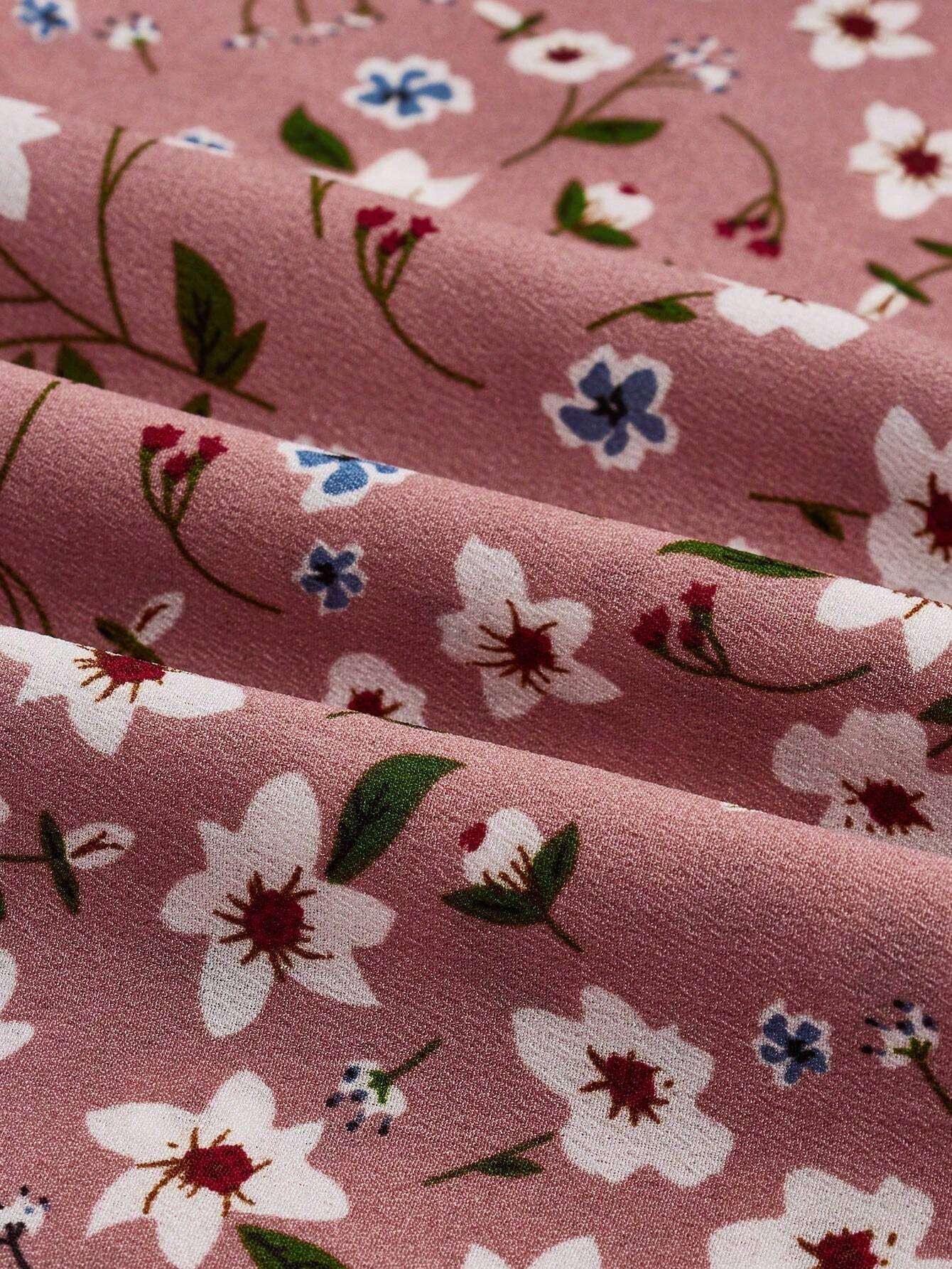 Floral Print Long Sleeve Dress Maxi