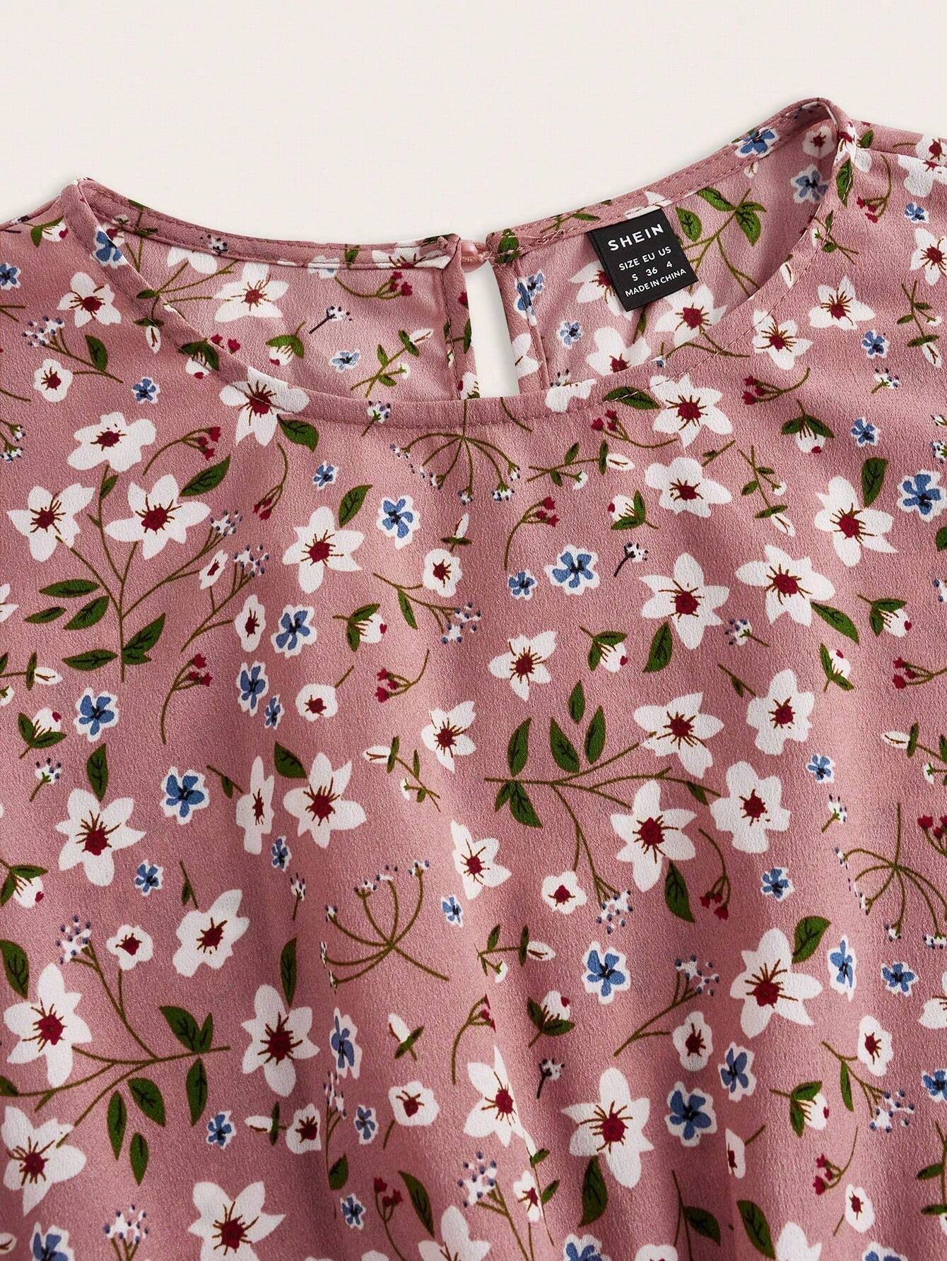 Floral Print Long Sleeve Dress Maxi