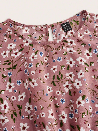 Floral Print Long Sleeve Dress Maxi