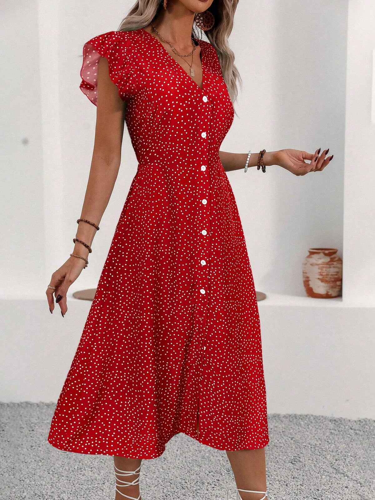 Amy V-Neck Long dress