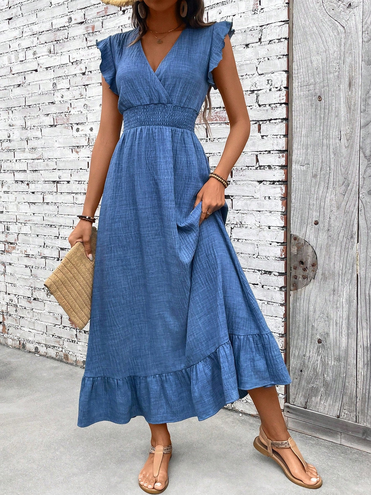 Waist Cinched Maxi Dress