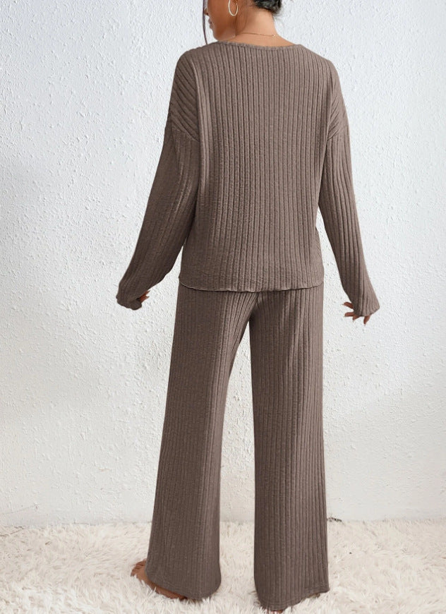 Women's V-Neck Knit Two-Piece Set