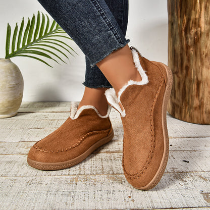 Women's Low Ankle Boots Rounded Toe Pull On Design