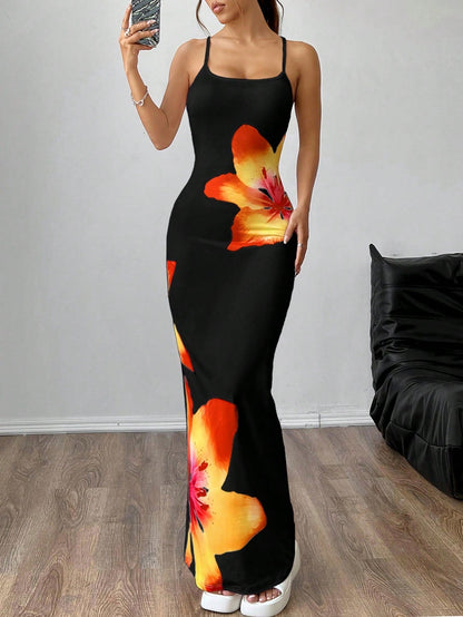 Elegant Floral Print Dress
