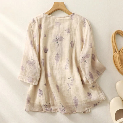 Women's Embroidered Round Neck Blouse