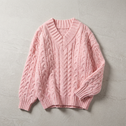 Women's Knit V-Neck Pullover Sweater