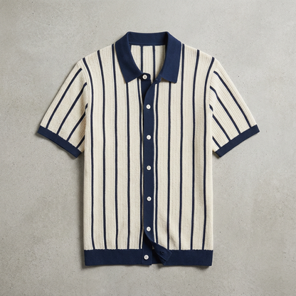 Portofino Men's Striped Polo Shirt Cotton