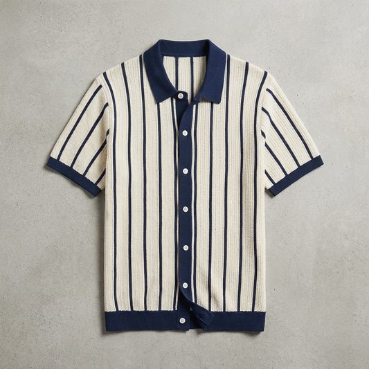 Portofino Men's Striped Polo Shirt Cotton
