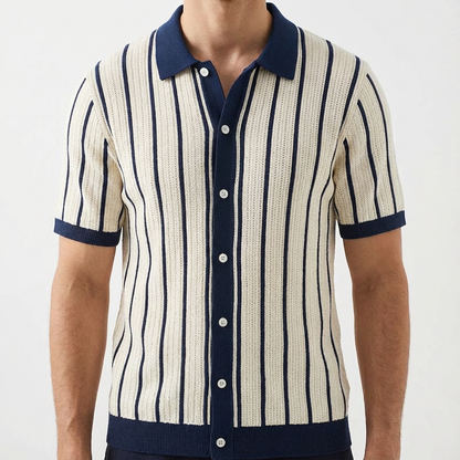Portofino Men's Striped Cotton Polo Shirt