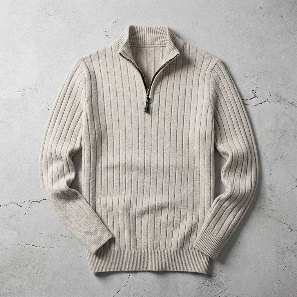 Wool Quarter Zip Sweater